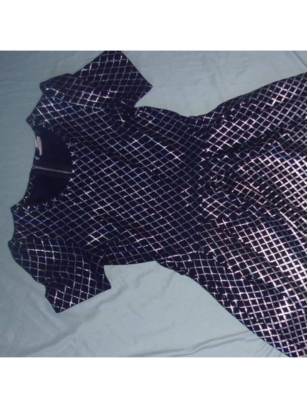 Lularoe womens size small dress fun pretty navy blue silver casual wear - Picture 2 of 5